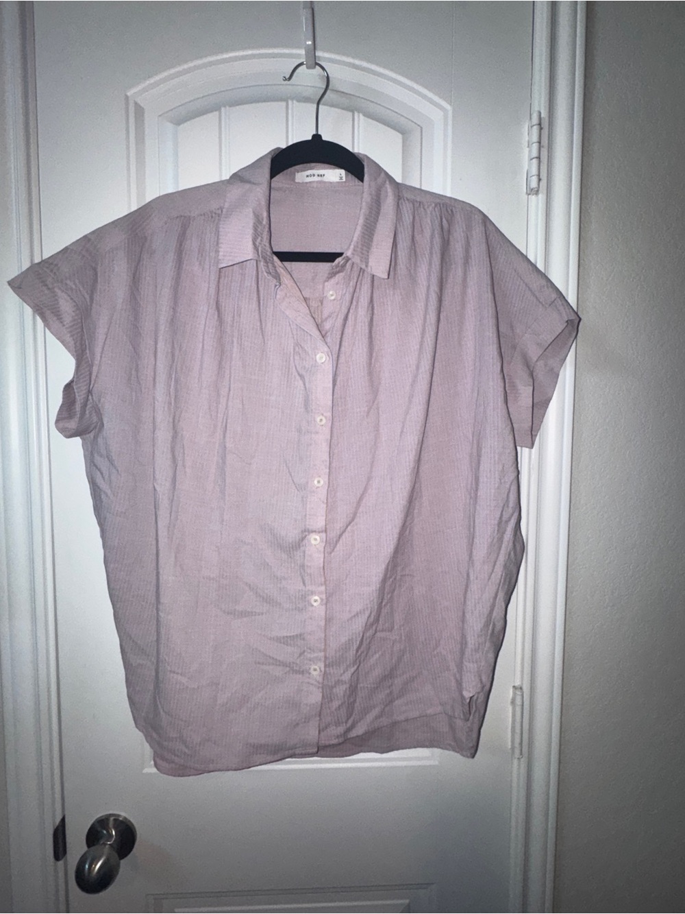 Mod Ref Striped Lavender and Light Blue Button-Up Shirt